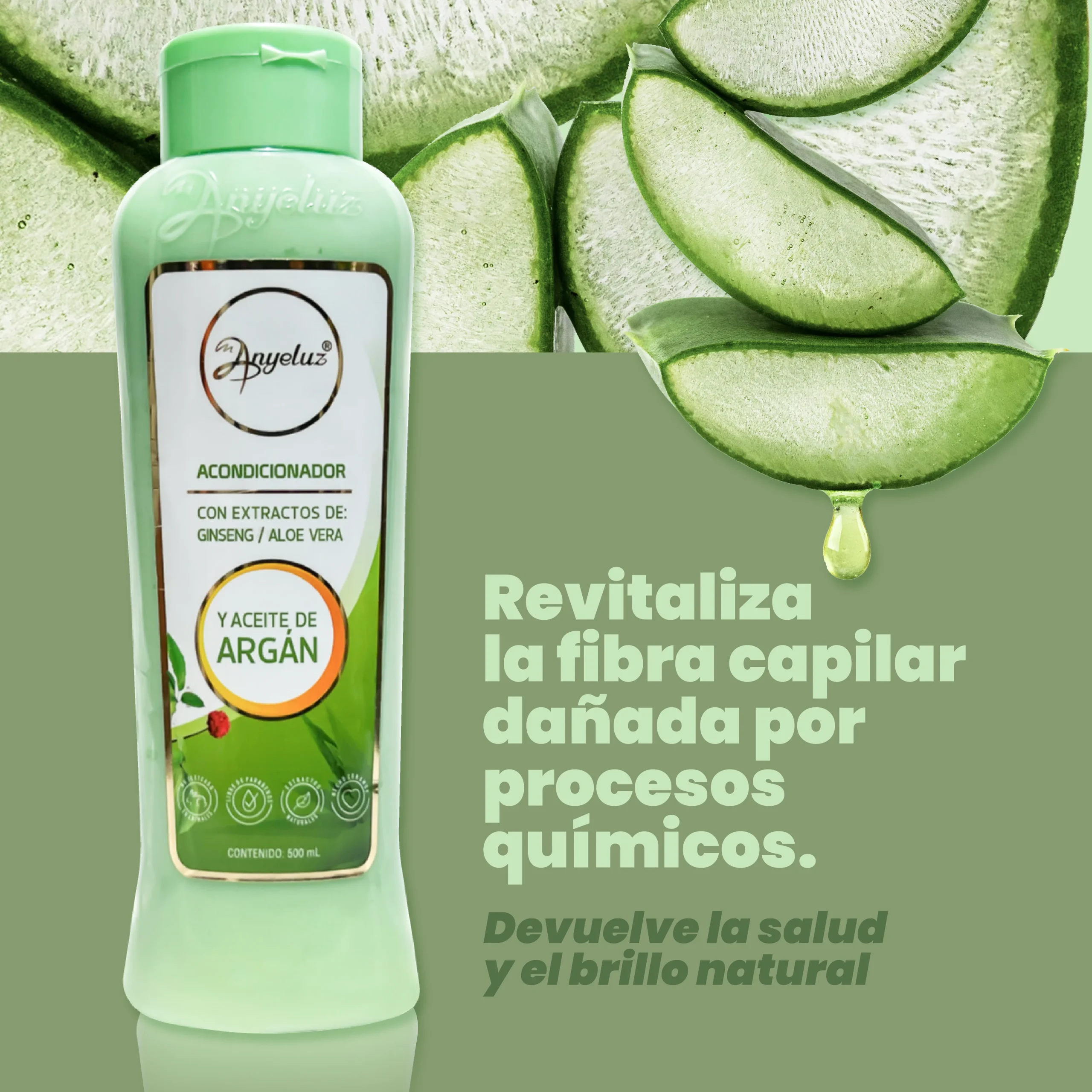ACONDICIONADOR ANYELUZ DE ARGÁN Y ALOE VERA - Imagen 2