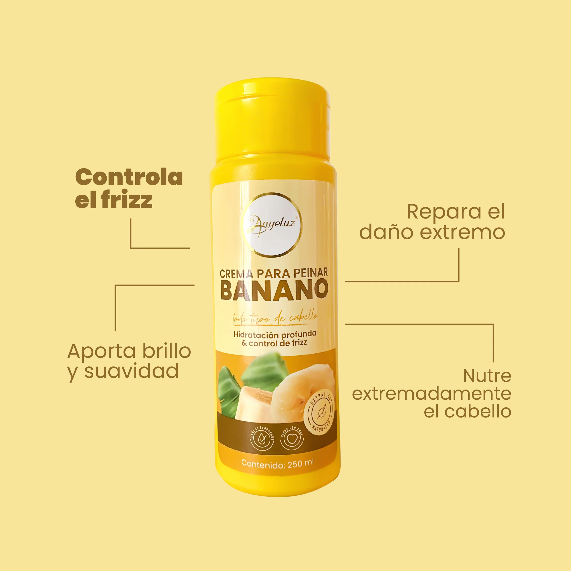 CREMA PARA PEINAR CON BANANO ANYELUZ - Imagen 3