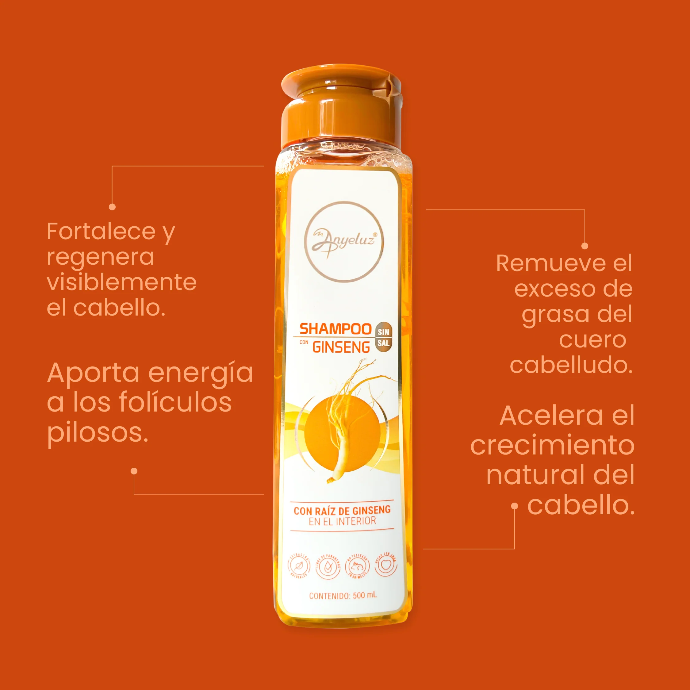SHAMPOO CON GINSENG ANYELUZ - Imagen 3