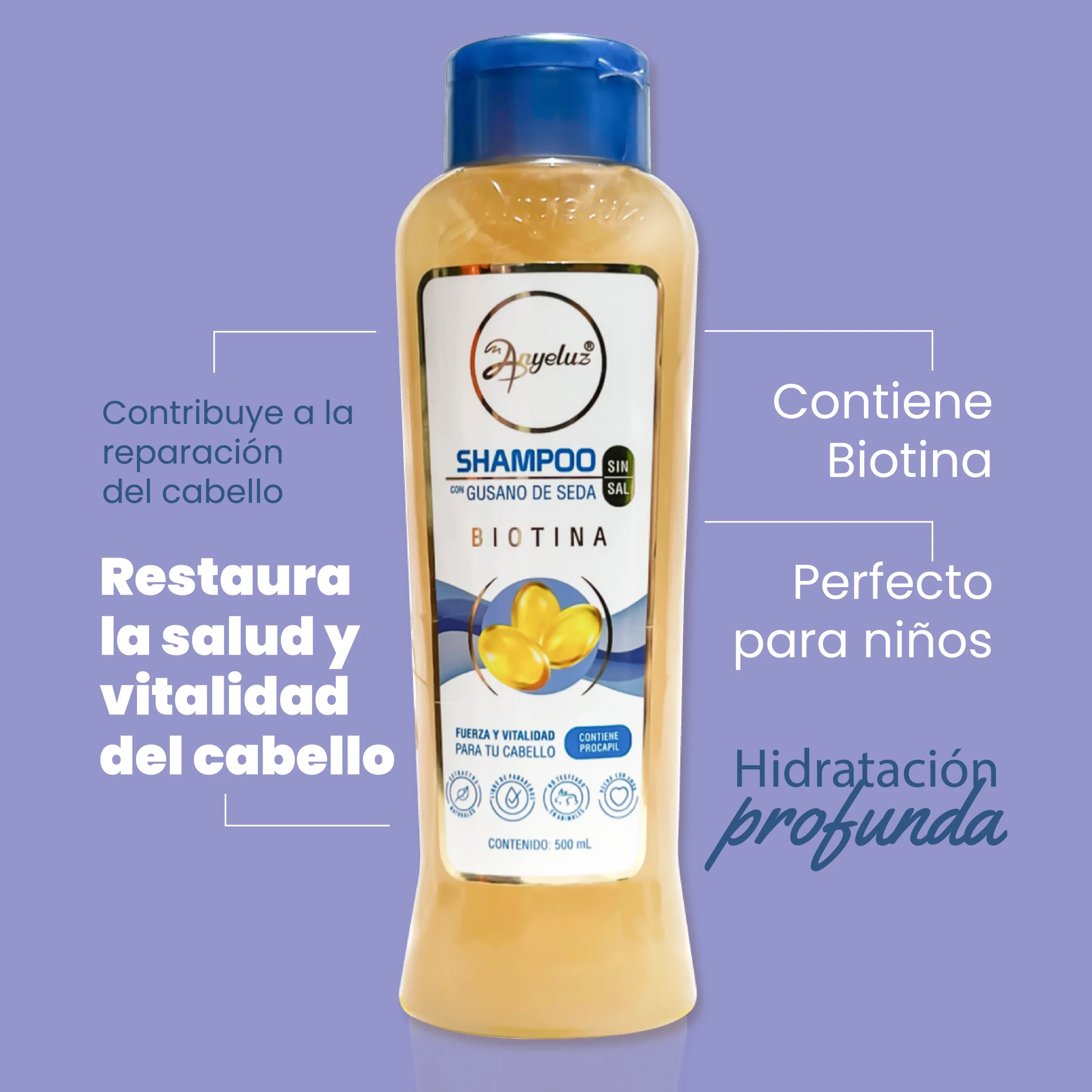 SHAMPOO GUSANO DE SEDA ANYELUZ - Imagen 3